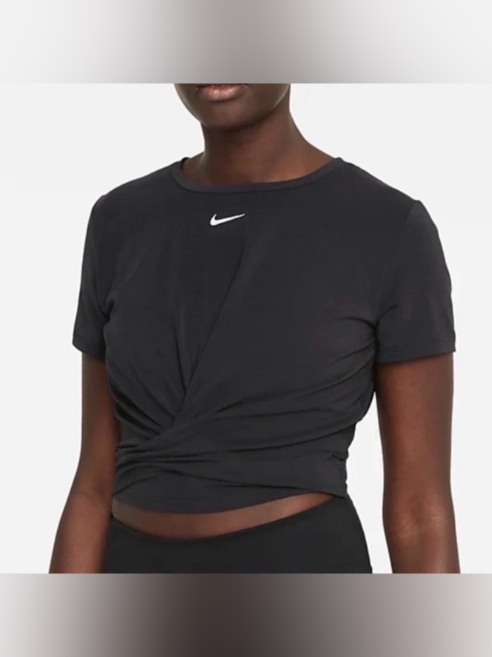 Nike Black Twist-Front Crop Tee